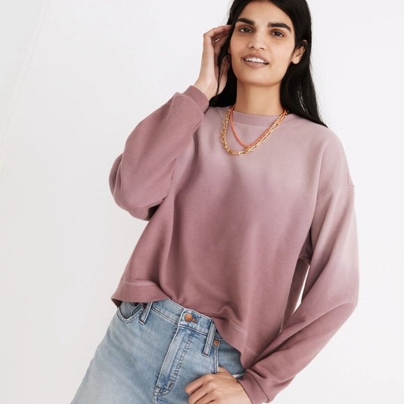 Madewell Dip-Dye cotton swing sweatshirt. Size Large - Picture 1 of 6
